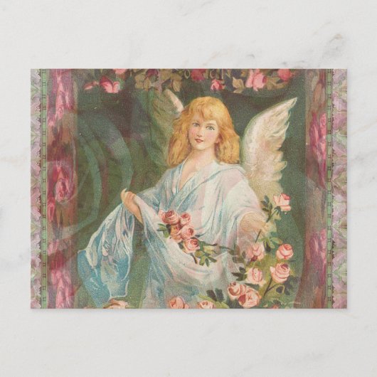 Engel mit Rosen Postkarte (Vorderseite)