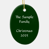 Engel mit Rotwild-und Weihnachtsbaum-Kerzen Keramik Ornament (Hinten)