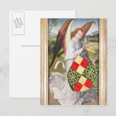 Engel mit Schild Postkarte (Vorne/Hinten)