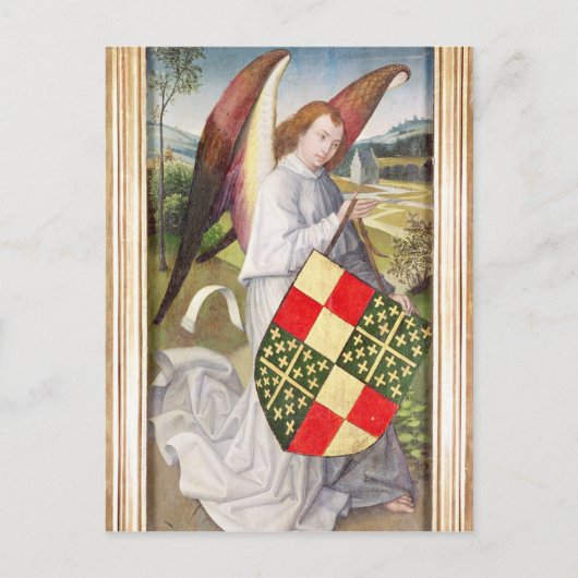 Engel mit Schild Postkarte (Vorderseite)