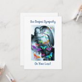 Engel mit Schmetterlingen Beileid Karte (Vorderseite/Rückseite Beispiel)