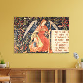 Engel mit Schwamm an einem Leinwanddruck (Insitu (Wohnzimmer))