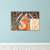 Engel mit Schwamm an einem Leinwanddruck (Insitu (Holzboden))