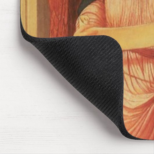 Engel mit Scroll von John Melhuish Strudwick Mousepad (Ecke)