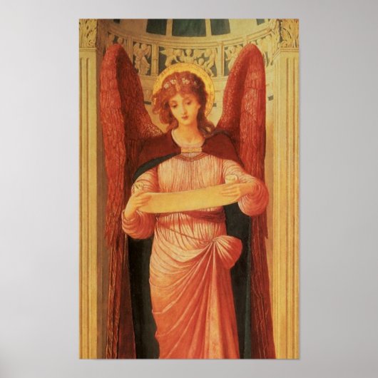 Engel mit Scroll von John Melhuish Strudwick Poster (Vorne)