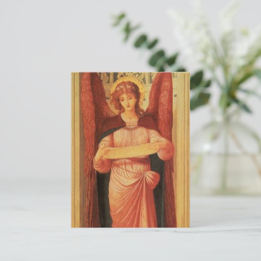 Engel mit Scroll von John Melhuish Strudwick Postkarte (Stehend Vorderseite)