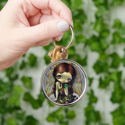 "Engel mit Smaragd-" Schlüsselanhänger (Hand)