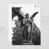 Engel mit Spread Flügeln mit einer Blume Postkarte (Vorne/Hinten)