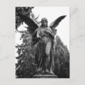 Engel mit Spread Flügeln mit einer Blume Postkarte (Vorderseite)