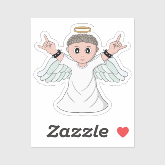 Engel mit starker Musik Aufkleber (Blatt)