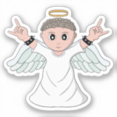 Engel mit starker Musik Aufkleber (Vorderseite)