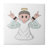 Engel mit starker Musik Fliese (Vorderseite)