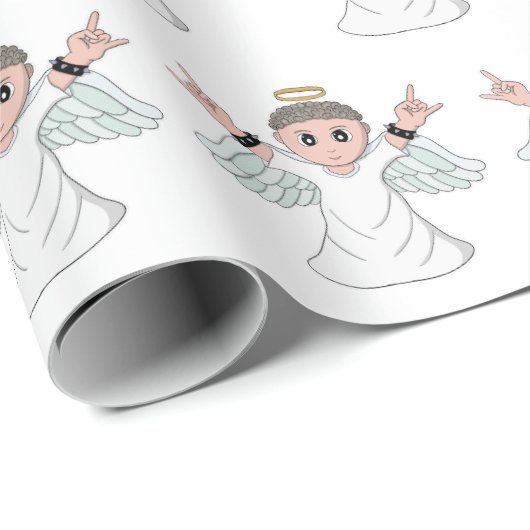 Engel mit starker Musik Geschenkpapier (Rolleneckpunkt)