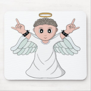Engel mit starker Musik Mousepad