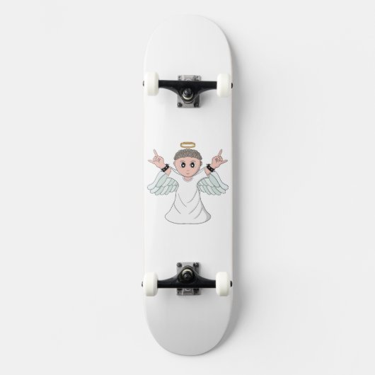 Engel mit starker Musik Skateboard (Vorderseite)