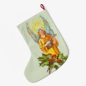 Engel mit Stechpalme und Mandoline Großer Weihnachtsstrumpf (Rückseite (Hängend))