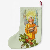 Engel mit Stechpalme und Mandoline Kleiner Weihnachtsstrumpf (Rückseite)