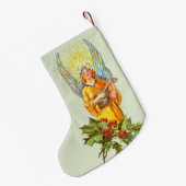 Engel mit Stechpalme und Mandoline Kleiner Weihnachtsstrumpf (Rückseite (Hängend))