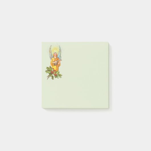 Engel mit Stechpalme und Mandoline Post-it Klebezettel (Vorderseite)