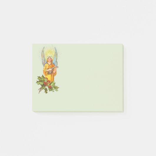 Engel mit Stechpalme und Mandoline Post-it Klebezettel (Vorderseite)