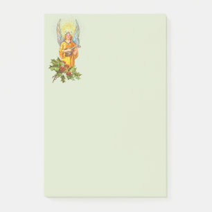 Engel mit Stechpalme und Mandoline Post-it Klebezettel