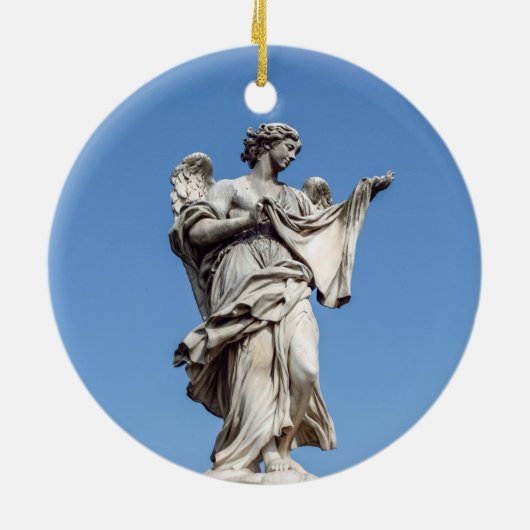 Engel mit Sudarium - Sant'Angelo Brücke, Rom Keramik Ornament (Hinten)