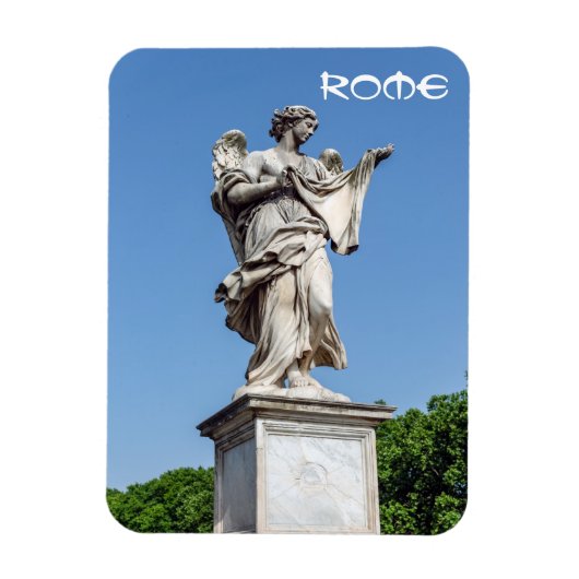 Engel mit Sudarium - Sant'Angelo Brücke, Rom Magnet (Vertikal)