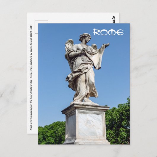 Engel mit Sudarium - Sant'Angelo Brücke, Rom Postkarte (Vorne/Hinten)