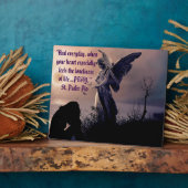 Engel mit Tabletop Plaque vom Menschen mit Easel Fotoplatte (Seite)