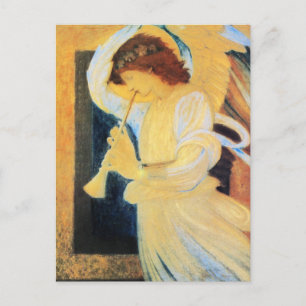 Engel mit Trompete, Burne-Jones Fine Art Postkarte