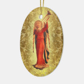 Engel mit Trompete Keramikornament (Links)