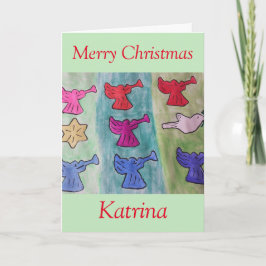 Engel mit Trumpets Weihnachten Karte