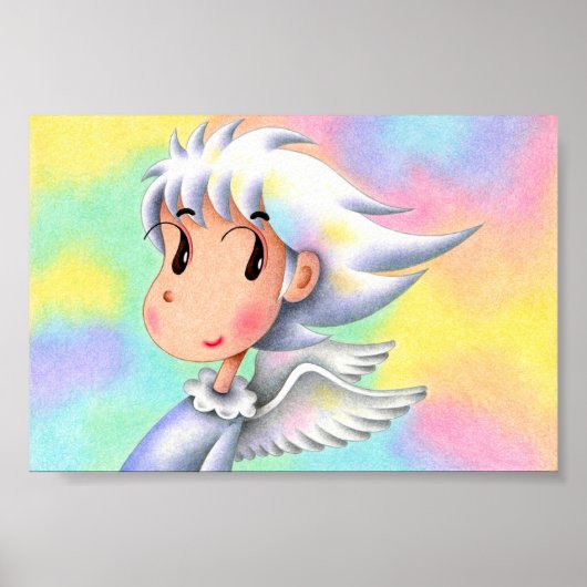 Engel mit weißen Haaren. Poster (Vorne)