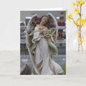 Engel mit Welpe Karte (Gelbe Blume)