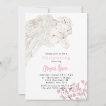 Engel mit Wings Pink Blumentaufen