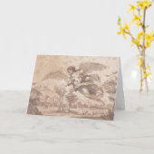 Engel mit zwei Kindern, Francesco Bartolozzi, Karte (Gelbe Blume)