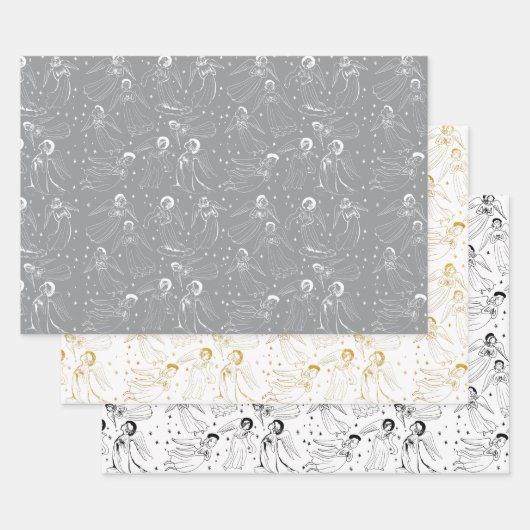 Engel Muster | Set III Geschenkpapier Set (Set)