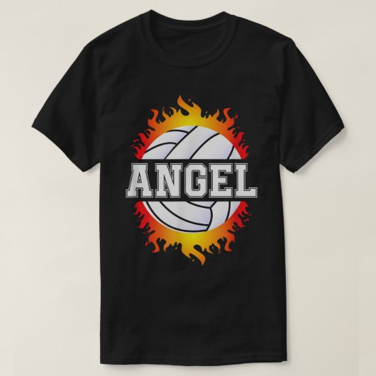 Engel Name Volleyball Player Girls Ball und Net Sp T-Shirt (Design vorne)
