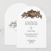 Engel oder Putten Barock Rokoko Kartusche Hochzeit Einladung (Vorne/Hinten)
