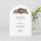 Engel oder Putten Barock Rokoko Kartusche Hochzeit Einladung (Stehend Vorderseite)