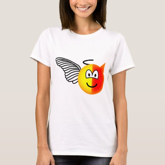 Engel oder Teufel Emoticon T-Shirt (Vorderseite)