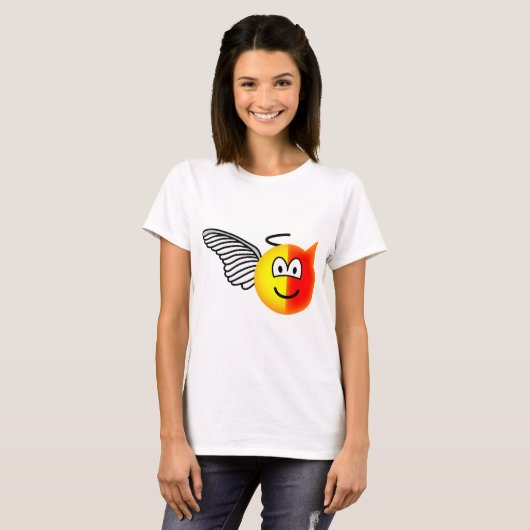 Engel oder Teufel Emoticon T-Shirt (Vorne ganz)