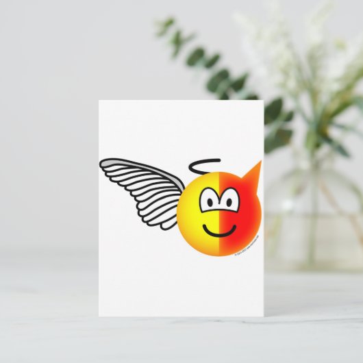 Engel- oder Teufelsgefühls Postkarte (Stehend Vorderseite)