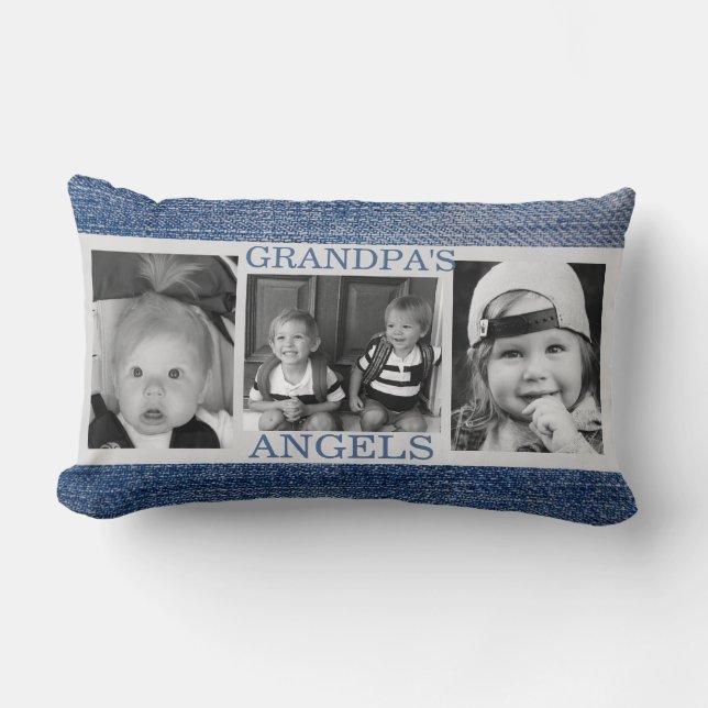 Engel Opa 3 Foto Kissen (Vorderseite)