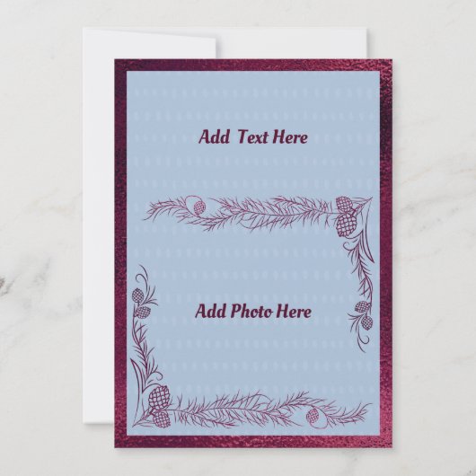 Engel Ornament auf Pine Branch Flache Weihnachtska Ankündigung (Rückseite)