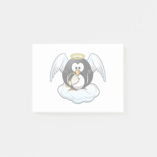 Engel Penguin über eine Wolke Post-it Klebezettel (Vorderseite)