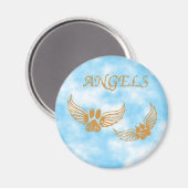 Engel Pet Paws Blue Sky Magnet (Vorderseite/Rückseite)