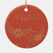 Engel Pet Paws Red Keramik Ornament (Hinten)