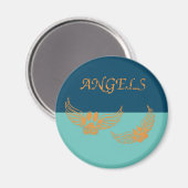 Engel-Pfoten auf blau Magnet (Vorderseite/Rückseite)