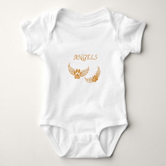 Engel-Pfoten Baby Strampler (Vorderseite)